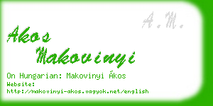 akos makovinyi business card